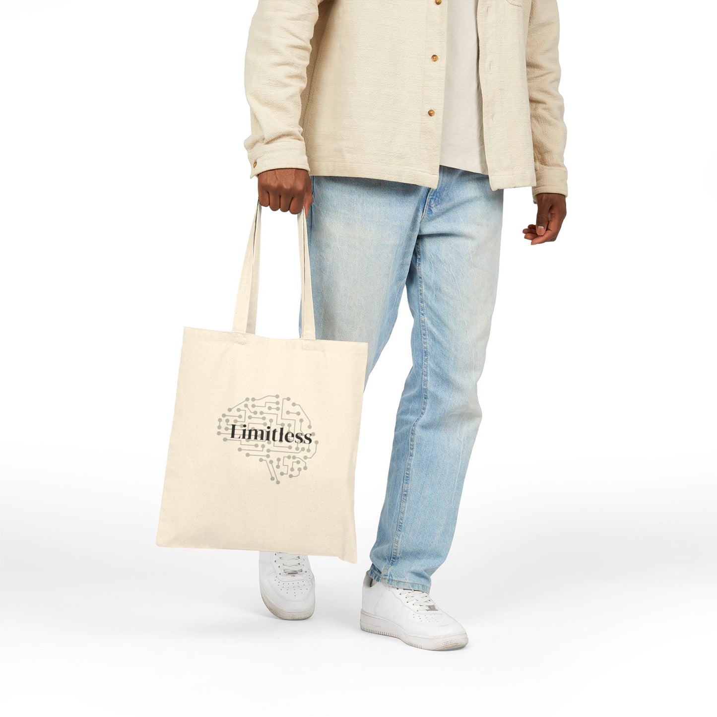 Limitless Brain Circuit Tote Bag Cotton Canvas Tote Bag | Neuroscience Art, Techy Illustration