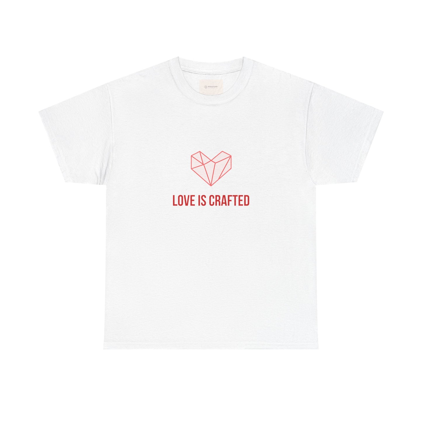 Handmade Origami Heart T-Shirt. Minimalist Valentine's Day gift for couples. 100% soft cotton, unisex fit. Perfect romantic tee for him or her. Shop now!