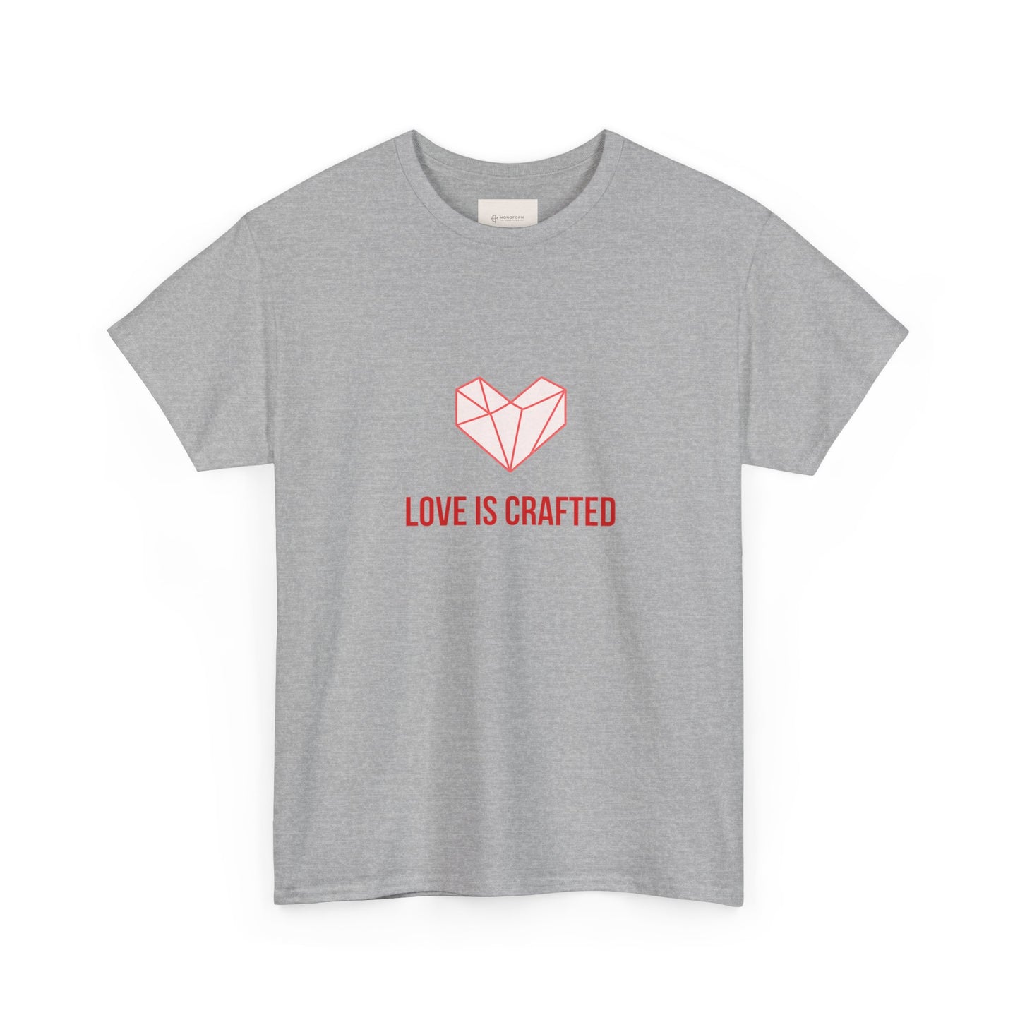 Handmade Origami Heart T-Shirt. Minimalist Valentine's Day gift for couples. 100% soft cotton, unisex fit. Perfect romantic tee for him or her. Shop now!