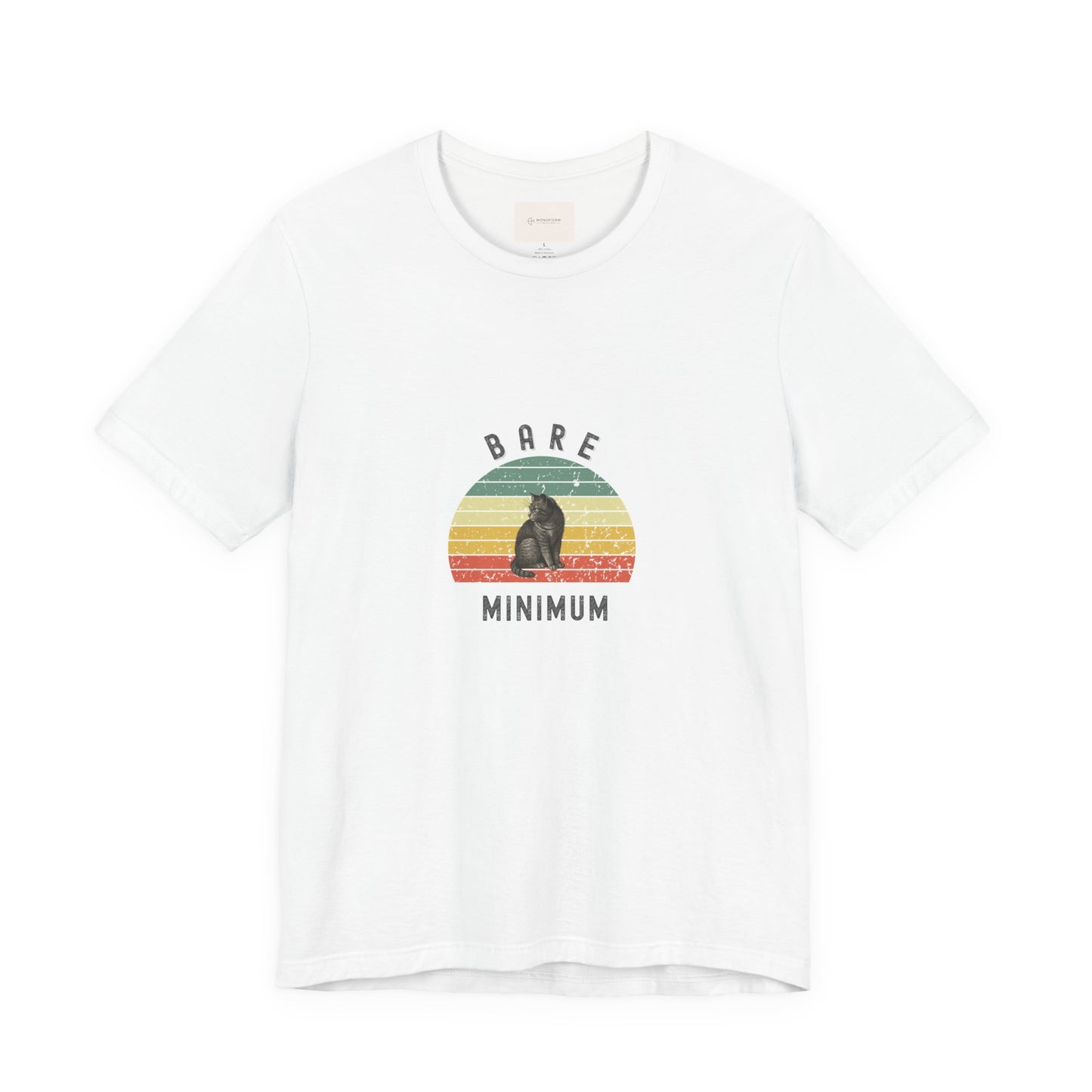 Bare Minimum T-Shirt | Retro Sunset Sloth Graphic| Funny Mental Health Tee | Soft Unisex Graphic T Shirt | Self Care Gift