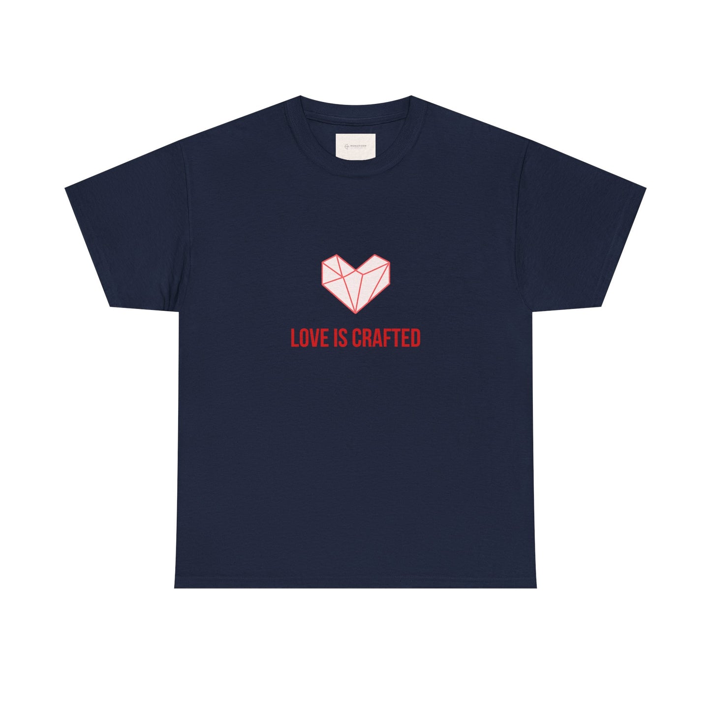 Origami Heart Love Is Crafted Tee | Minimal Valentine Shirt