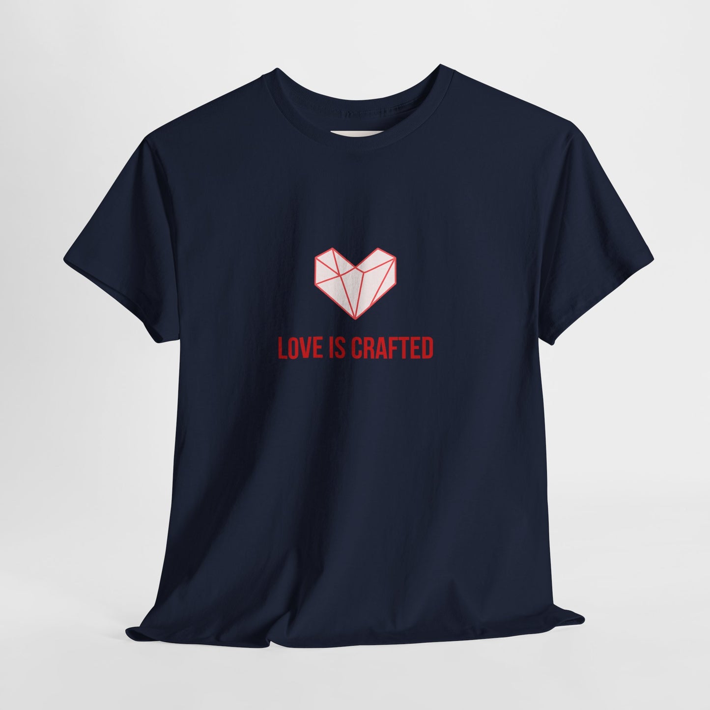 Origami Heart Love Is Crafted Tee | Minimal Valentine Shirt