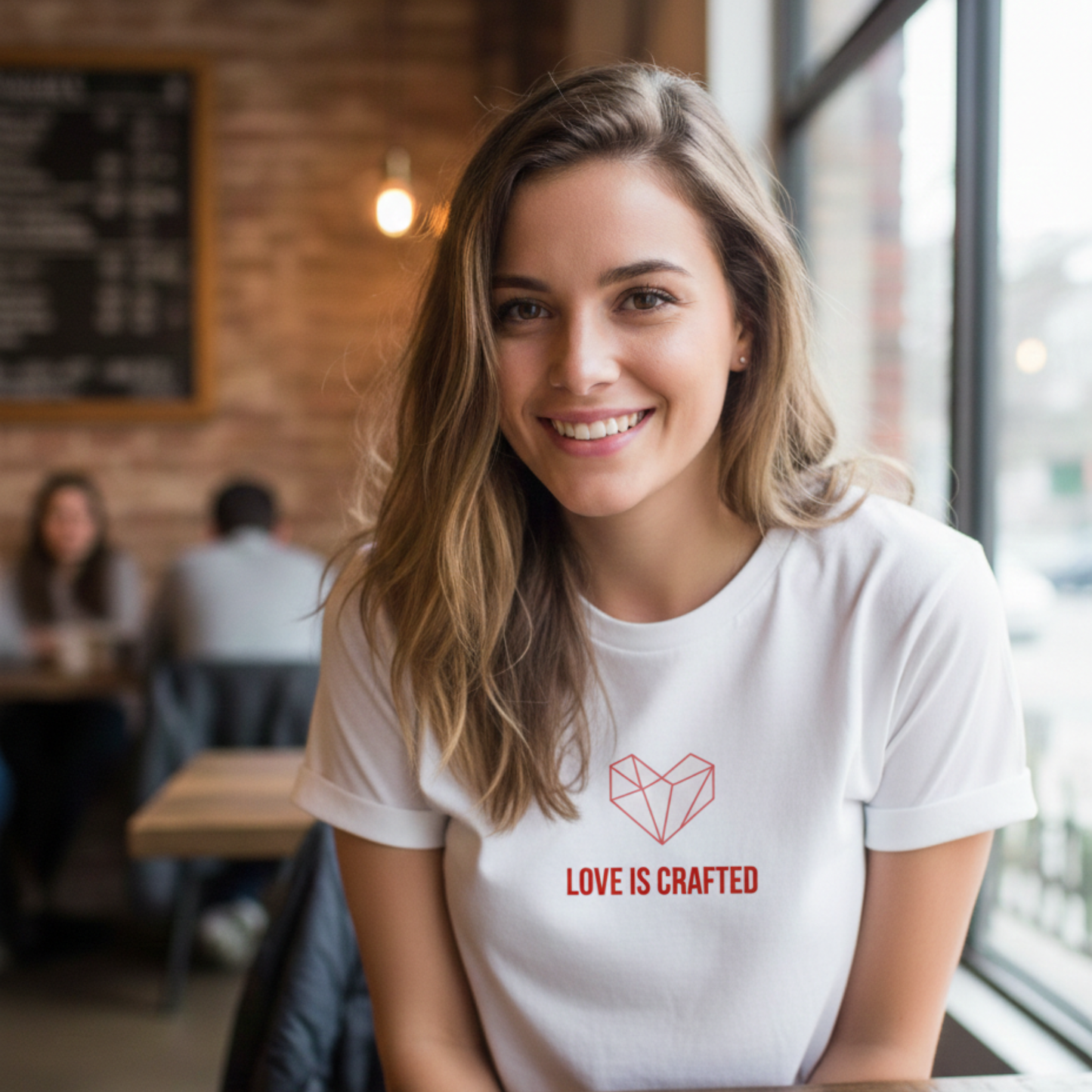 Handmade Origami Heart T-Shirt. Minimalist Valentine's Day gift for couples. 100% soft cotton, unisex fit. Perfect romantic tee for him or her. Shop now!