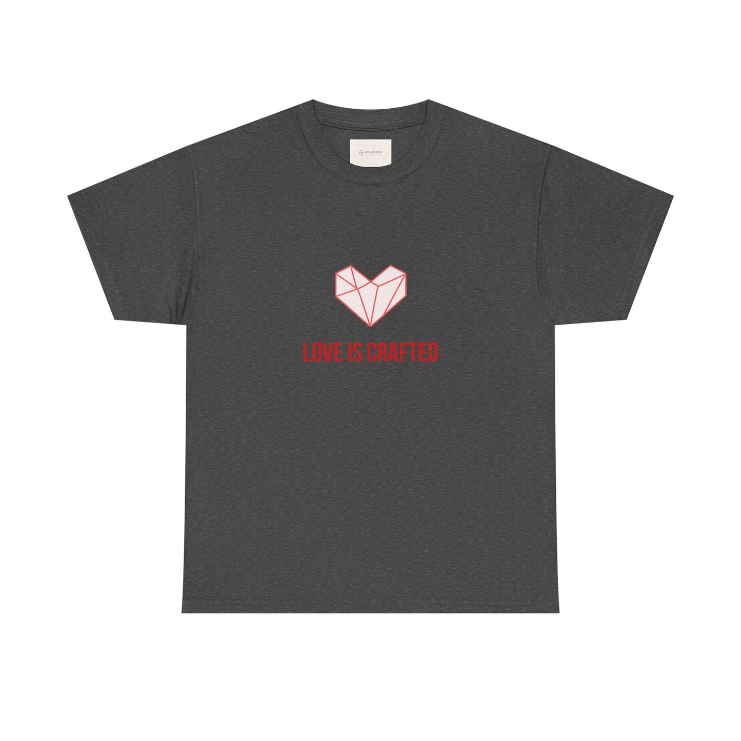 Handmade Origami Heart T-Shirt. Minimalist Valentine's Day gift for couples. 100% soft cotton, unisex fit. Perfect romantic tee for him or her. Shop now!