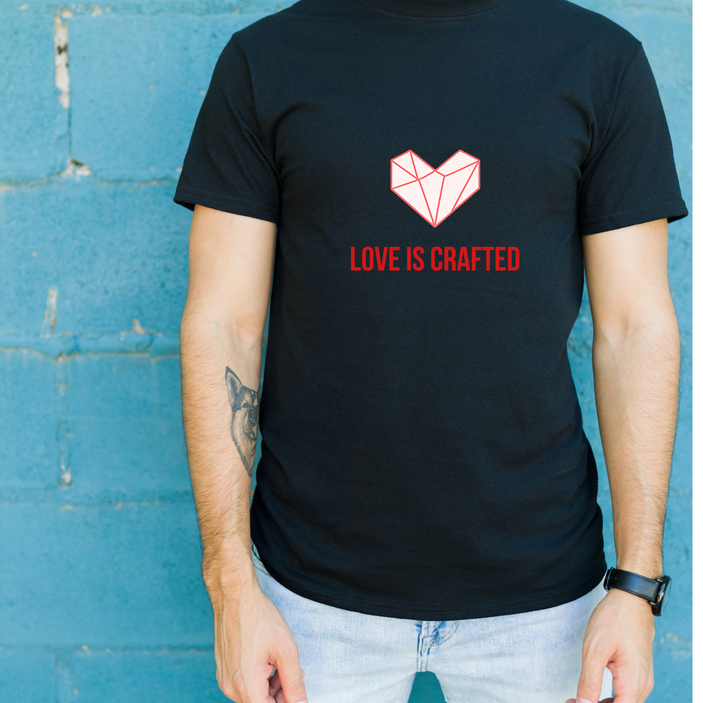 Handmade Origami Heart T-Shirt. Minimalist Valentine's Day gift for couples. 100% soft cotton, unisex fit. Perfect romantic tee for him or her. Shop now!