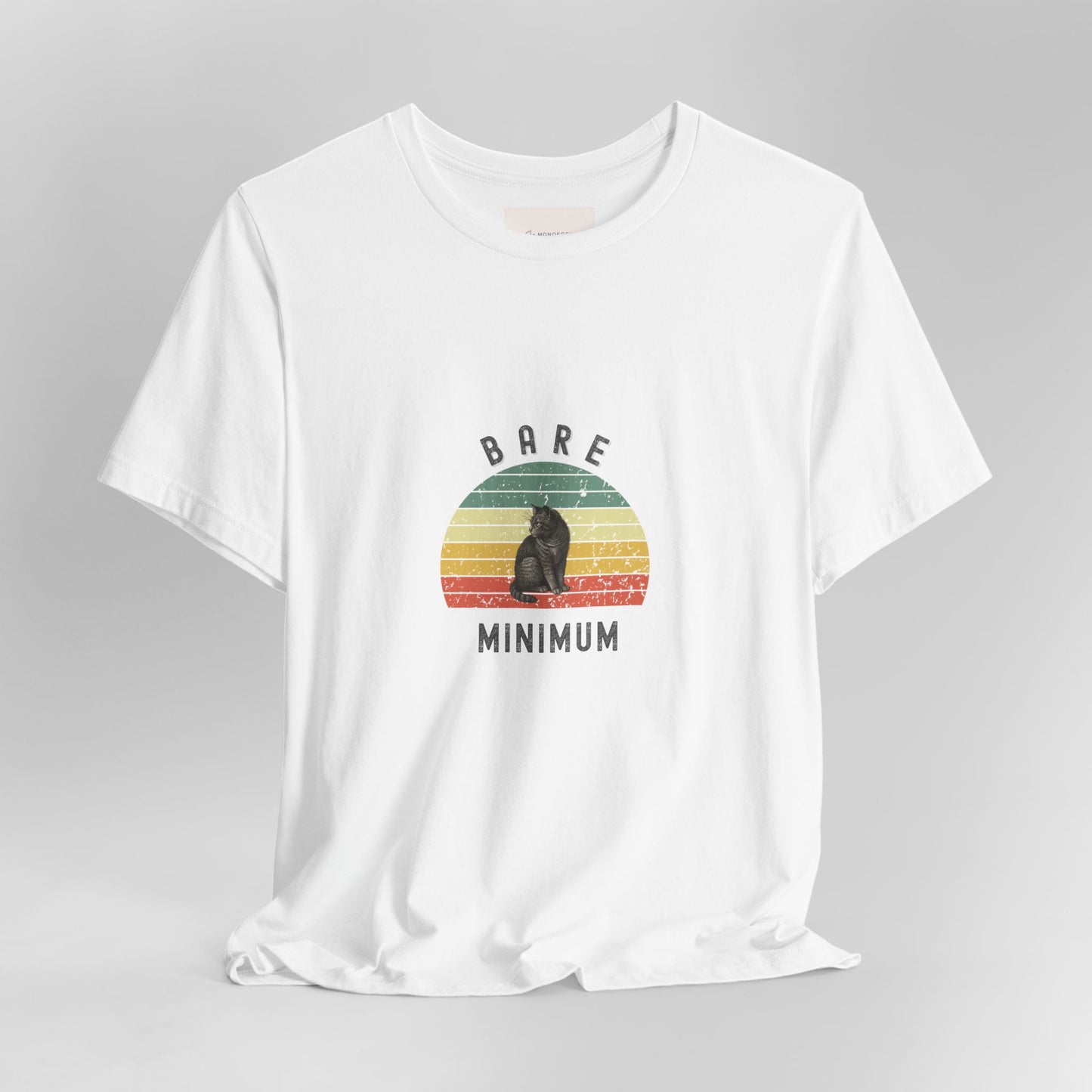 Bare Minimum T-Shirt | Retro Sunset Sloth Graphic| Funny Mental Health Tee | Soft Unisex Graphic T Shirt | Self Care Gift