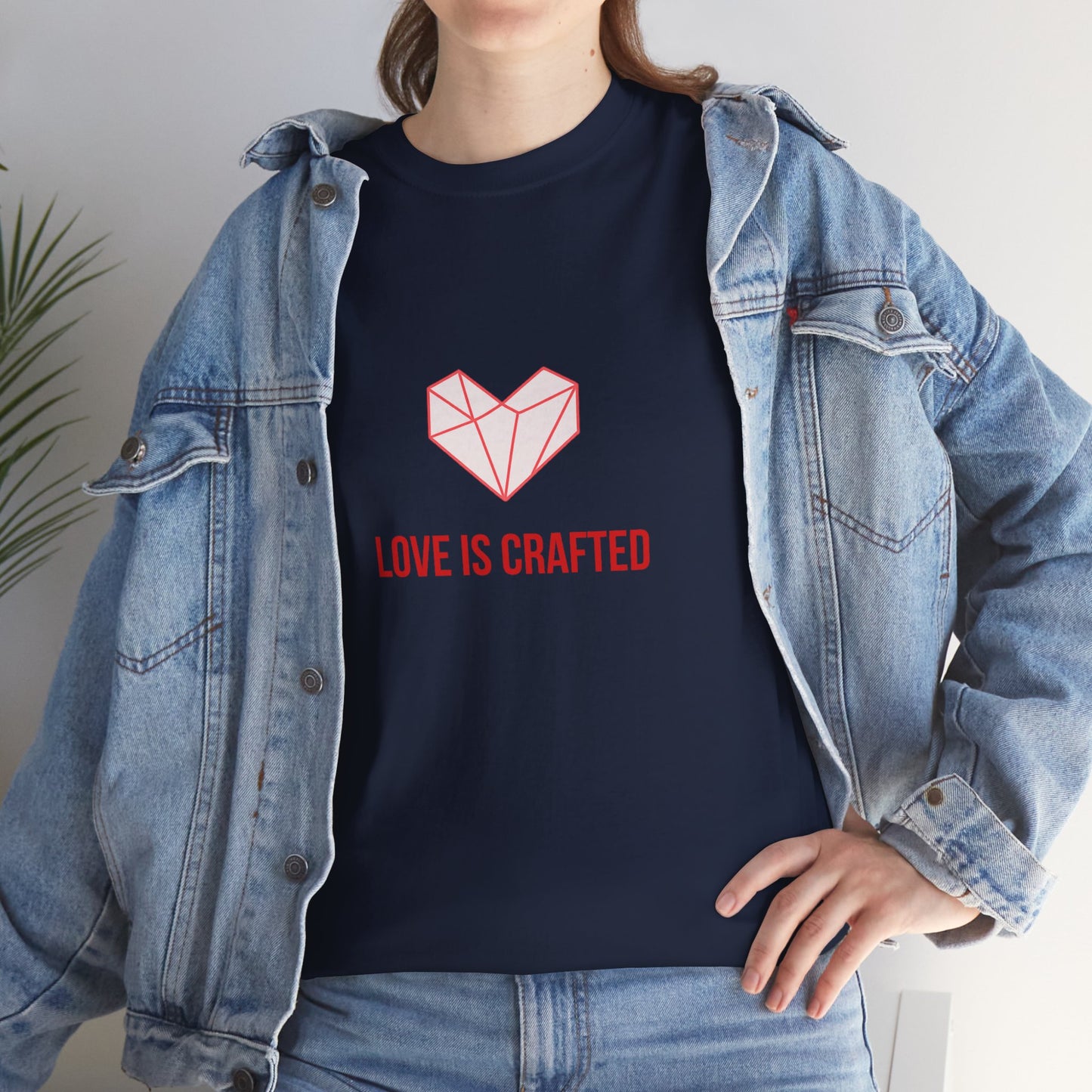 Origami Heart Love Is Crafted Tee | Minimal Valentine Shirt