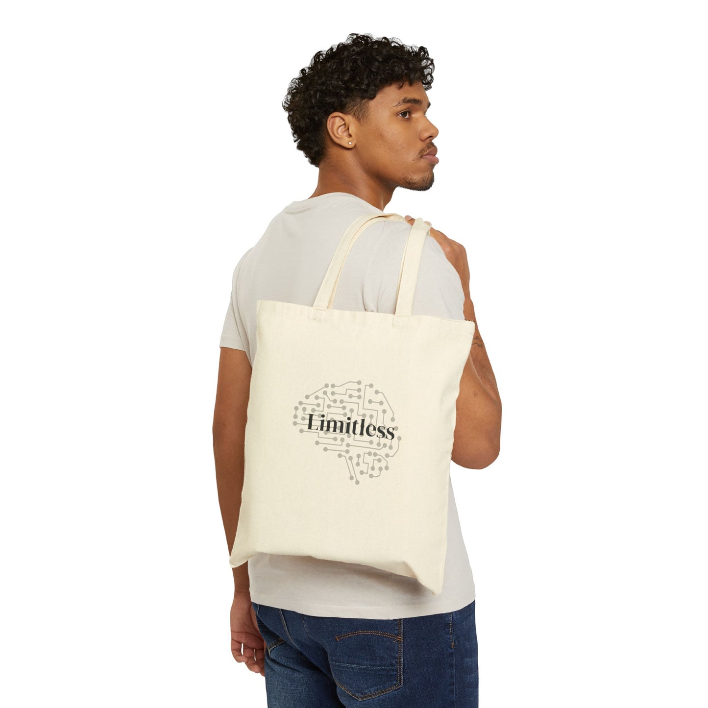 Limitless Brain Circuit Tote Bag Cotton Canvas Tote Bag | Neuroscience Art, Techy Illustration