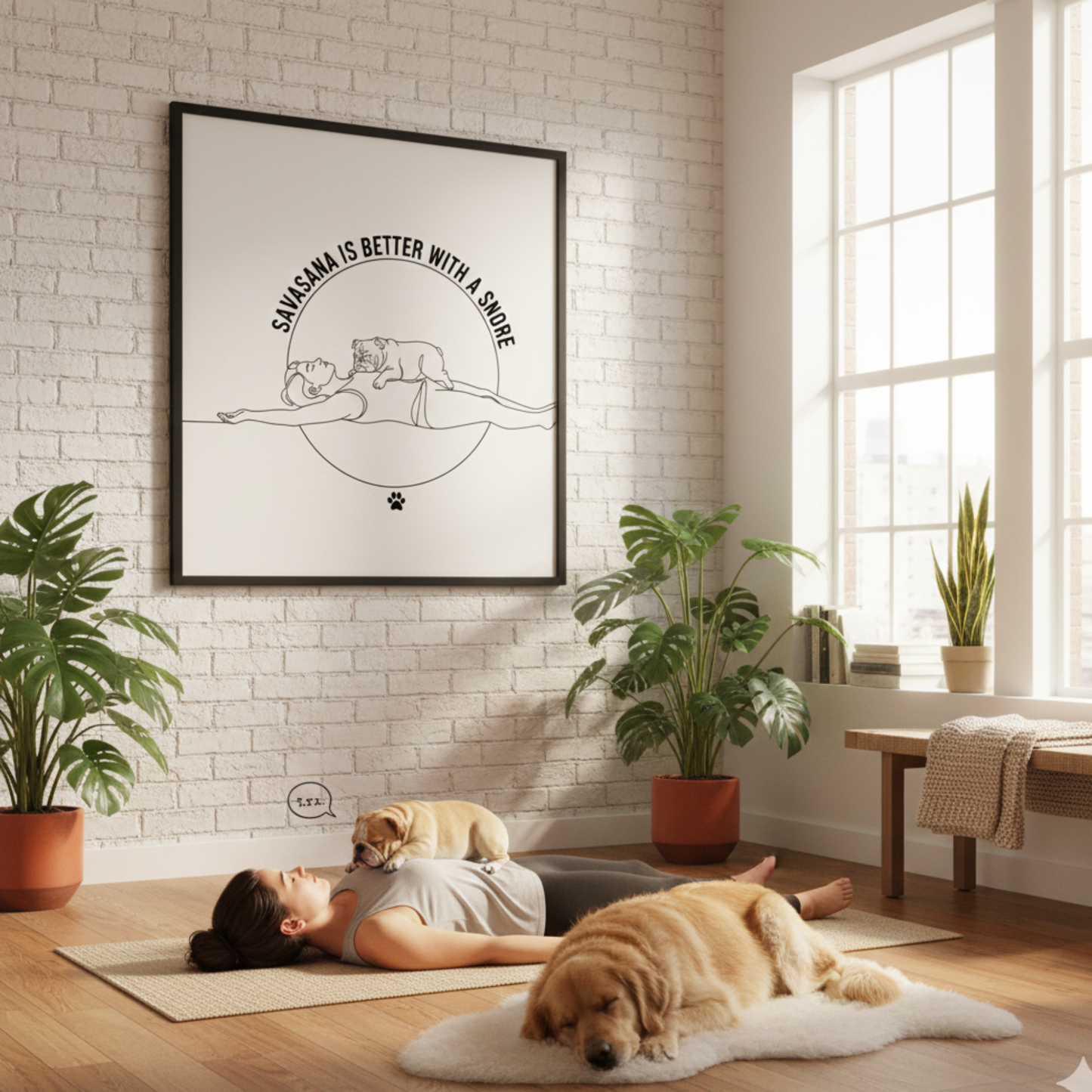 Yoga Dog Line Art | Minimalist Print-on-Demand Design (PNG, SVG)