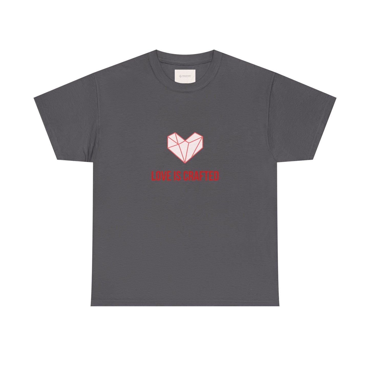 Handmade Origami Heart T-Shirt. Minimalist Valentine's Day gift for couples. 100% soft cotton, unisex fit. Perfect romantic tee for him or her. Shop now!
