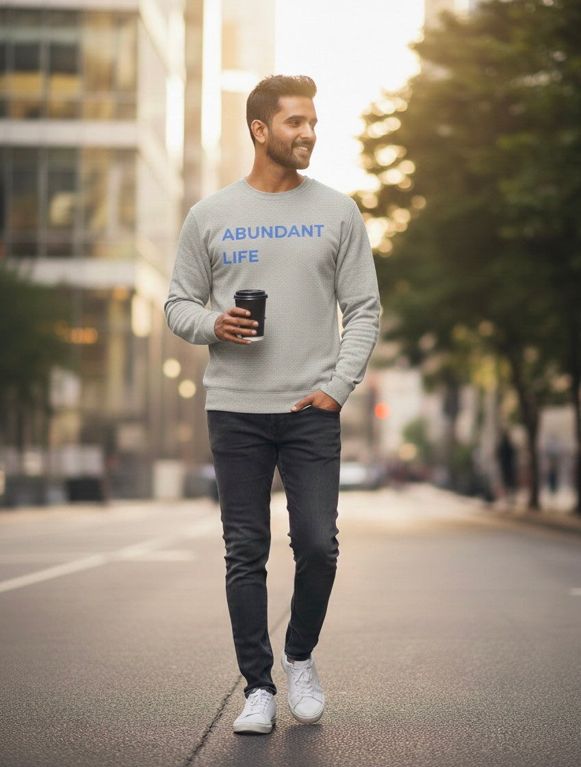 Abundant Life sweatshirt | Crewneck pullover, minimalist text design