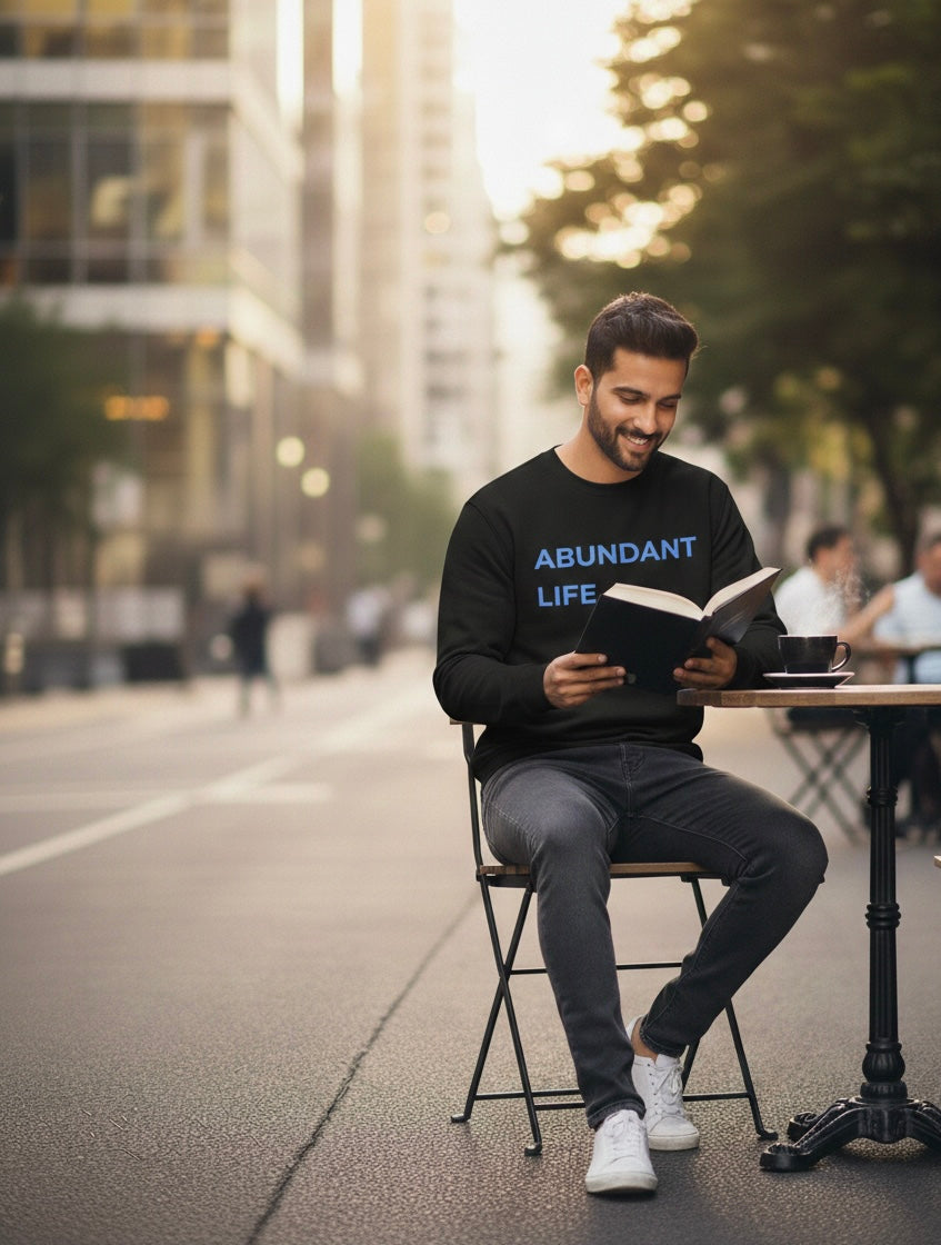 Abundant Life sweatshirt | Crewneck pullover, minimalist text design