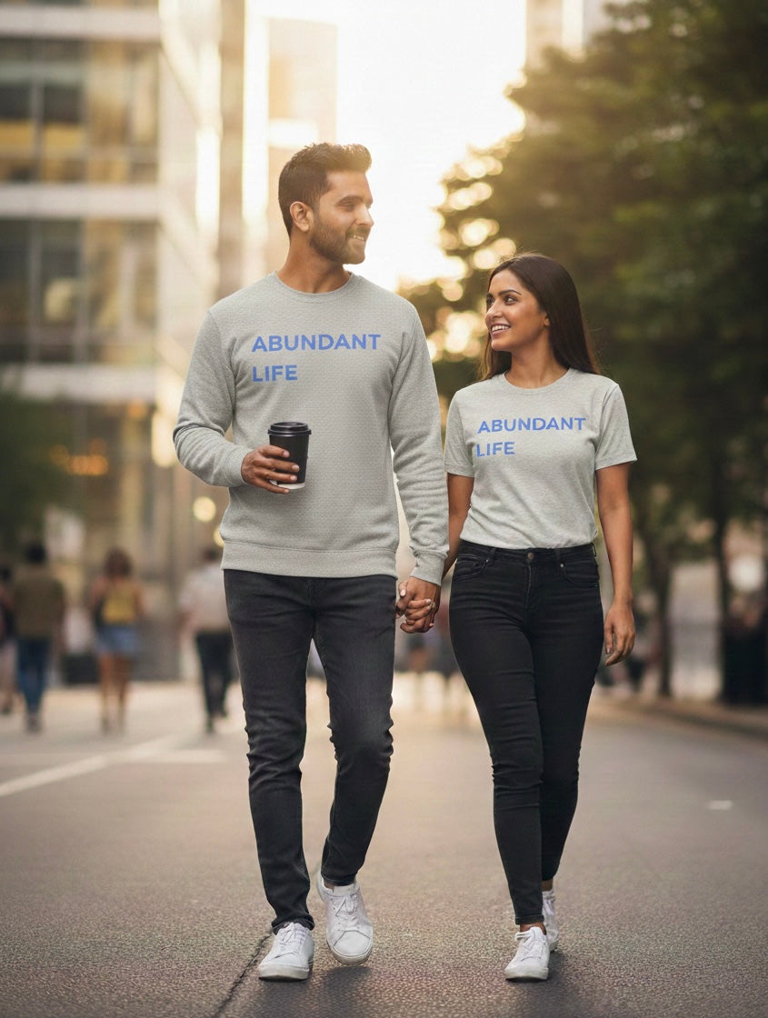 Abundant Life sweatshirt | Crewneck pullover, minimalist text design