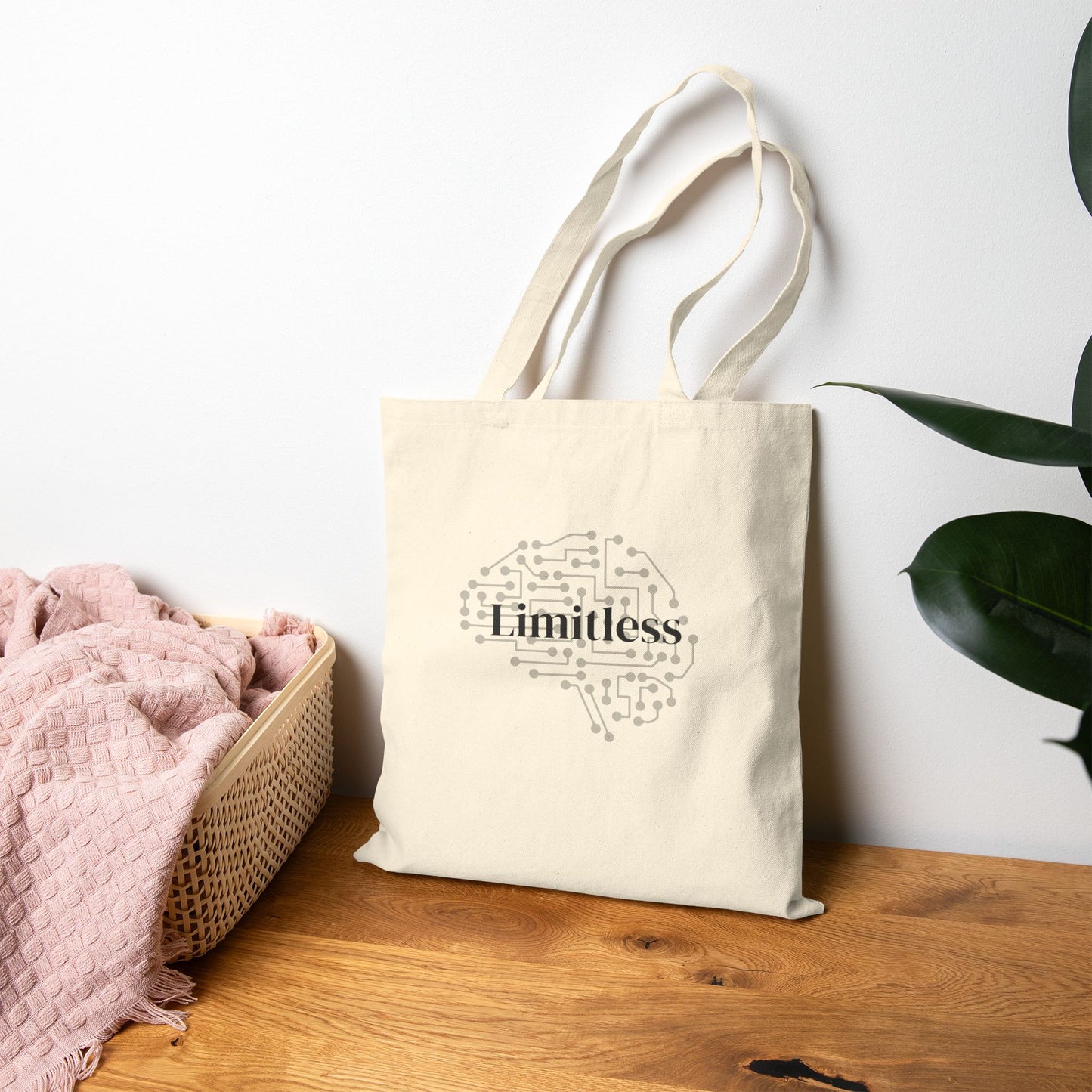 Limitless Brain Circuit Tote Bag Cotton Canvas Tote Bag | Neuroscience Art, Techy Illustration