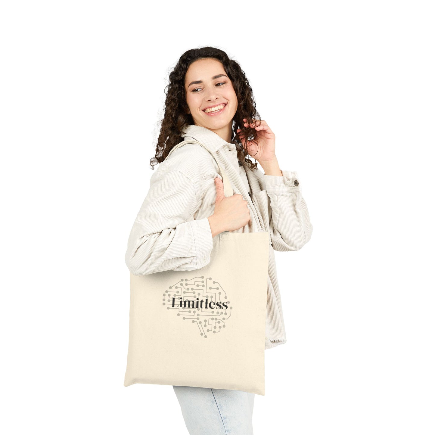 Limitless Brain Circuit Tote Bag Cotton Canvas Tote Bag | Neuroscience Art, Techy Illustration