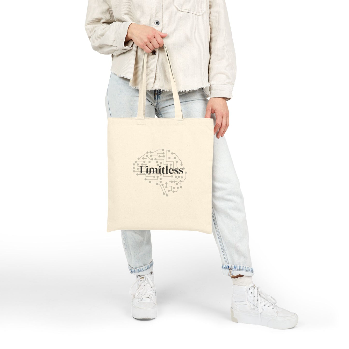 Limitless Brain Circuit Tote Bag Cotton Canvas Tote Bag | Neuroscience Art, Techy Illustration